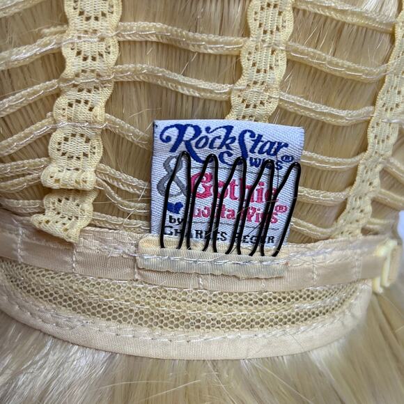 Long Golden Blonde Curly Wig Long Bangs Cosplay Costume - Picture 6 of 7